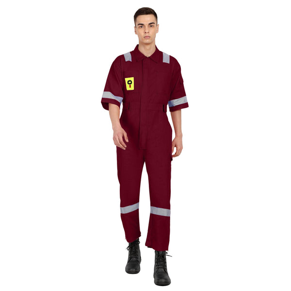 OIL India Uniform Coverall Half Sleeves - Maroon - uniformer