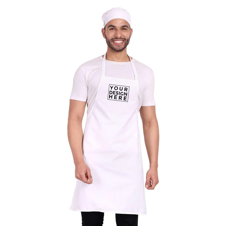 White Chef Apron and Cap (Personalisation Available)