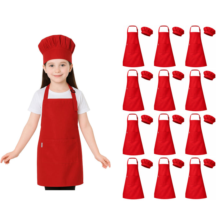 Kids Apron with Chef Cap Pack of 12