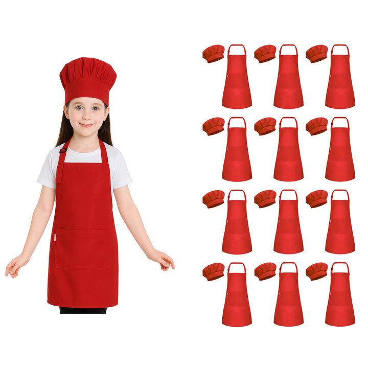 Kids Apron with Chef Cap Pack of 12