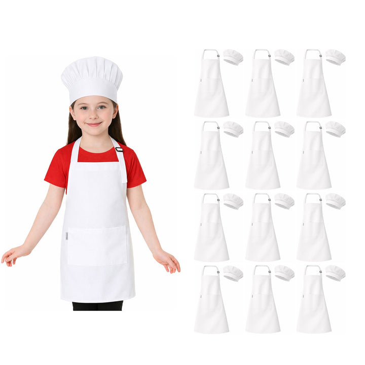Kids Apron with Chef Cap Pack of 12