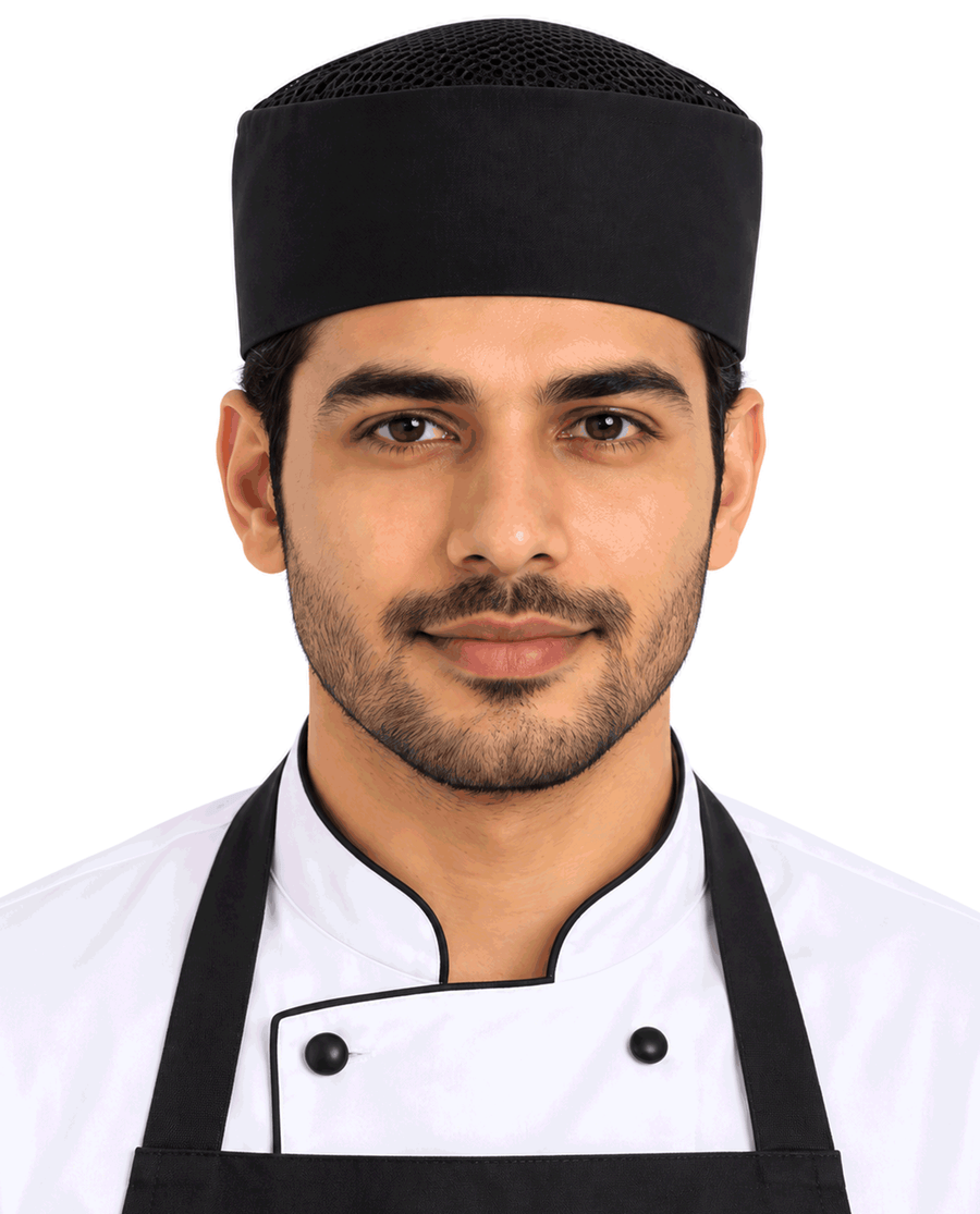 Mesh Chef Cap #color_black