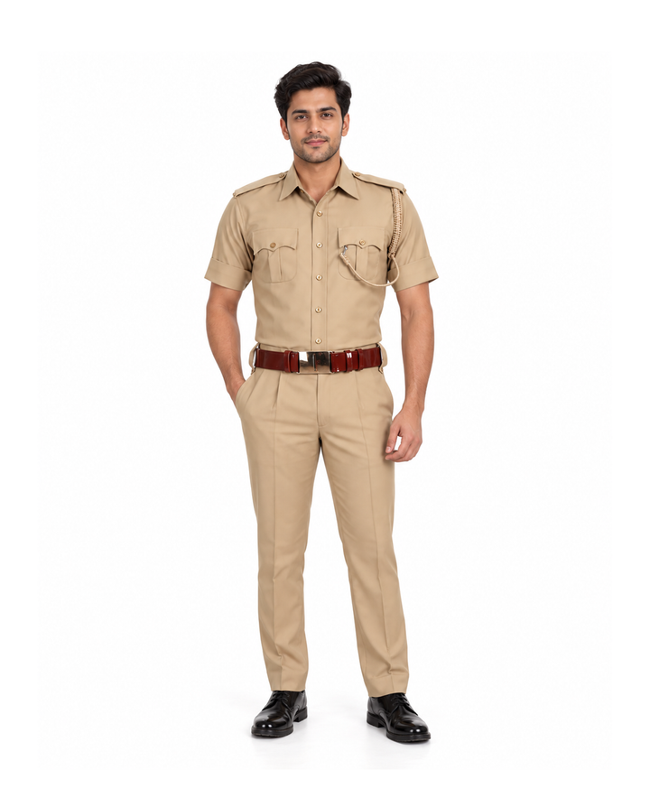 Police Khaki Half Shirt