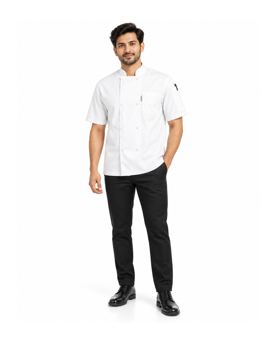 Classic Half Sleeves Unisex Chef Coat #color_white