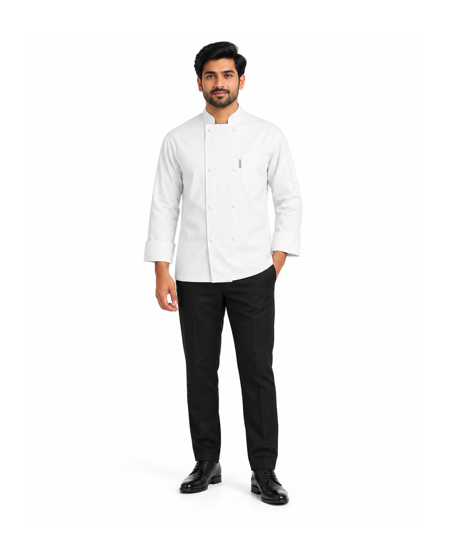 Classic Full Sleeves Unisex Chef Coat #color_white