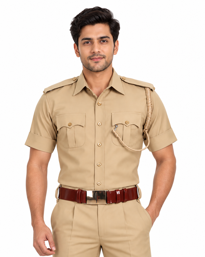 Police Khaki Half Shirt