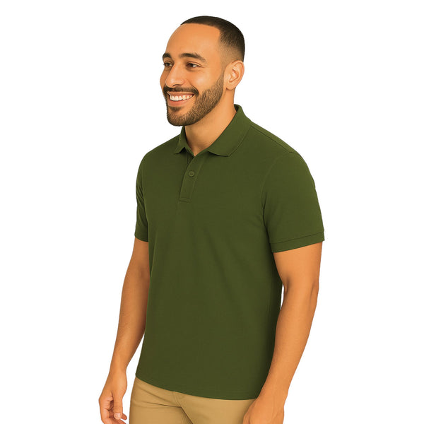 uniformer Half Sleeves Polo T-Shirt for Men (Olive Green_Pack of 2)