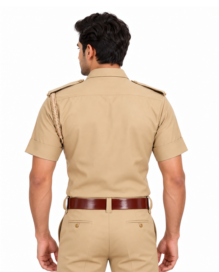 Police Khaki Half Shirt