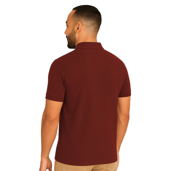 uniformer Half Sleeves Polo T-Shirt for Men (White & Maroon_Pack of 2)