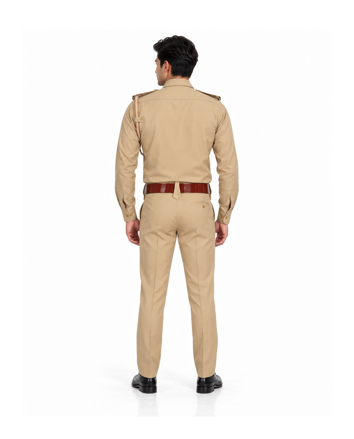 Khaki Police Full Sleeves Shirt and Trouser Set