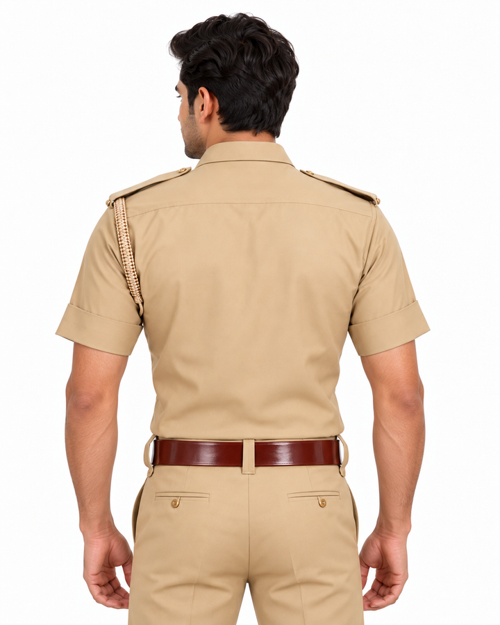 Police Khaki Half Shirt