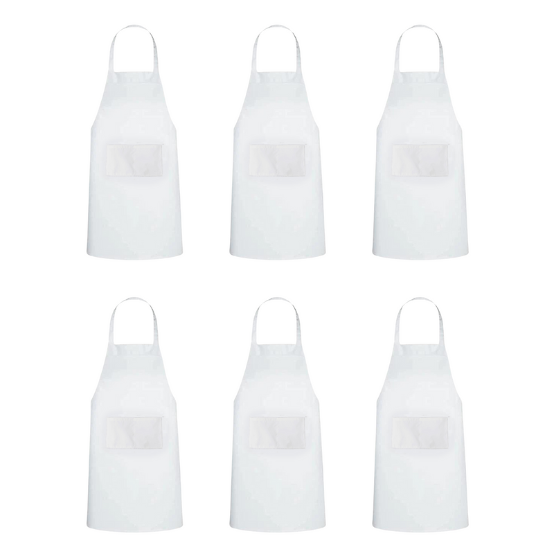 White Aprons - Pack of 6 (Personalisation Available)
