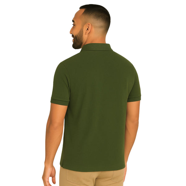 uniformer Half Sleeves Polo T-Shirt for Men (Black & Olive Green_Pack of 2)