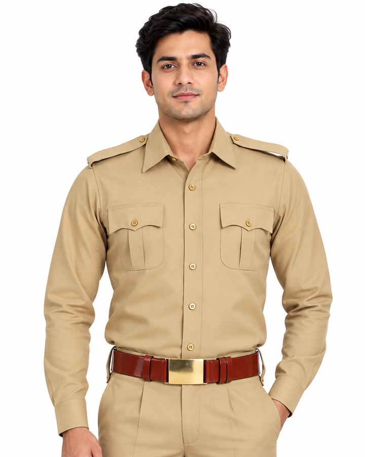Police Khaki Full Shirt