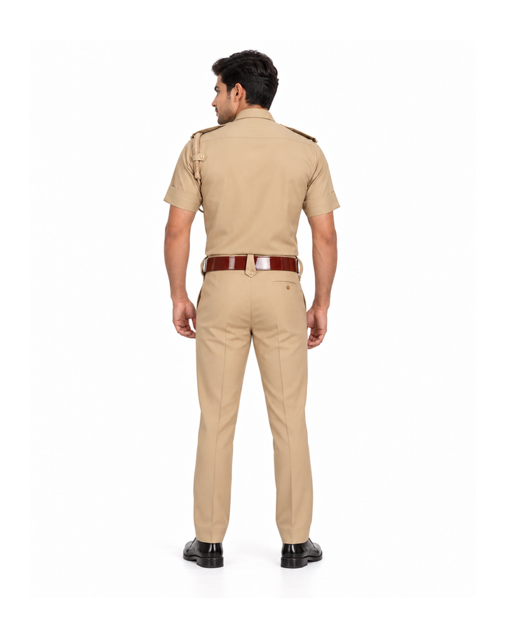 Khaki Police Half Sleeves Shirt and Trouser Set