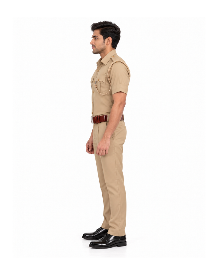 Khaki Police Half Sleeves Shirt and Trouser Set