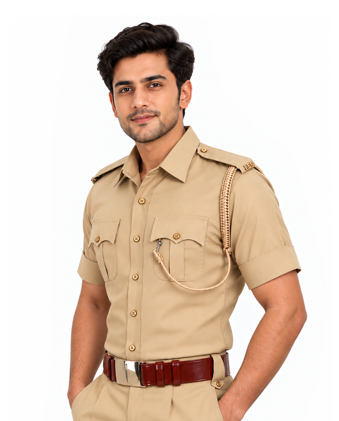 Police Khaki Half Shirt