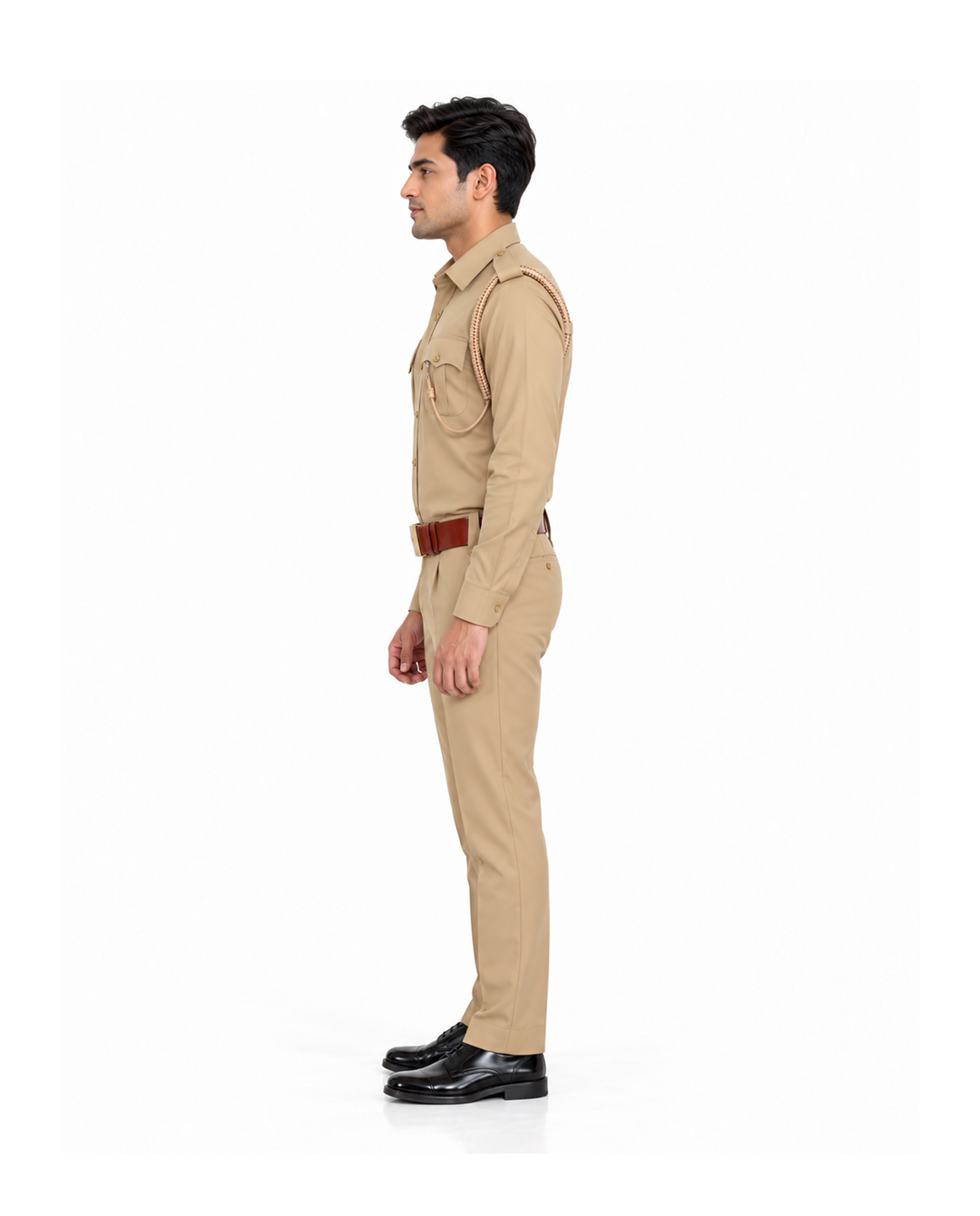 Khaki Police Full Sleeves Shirt and Trouser Set