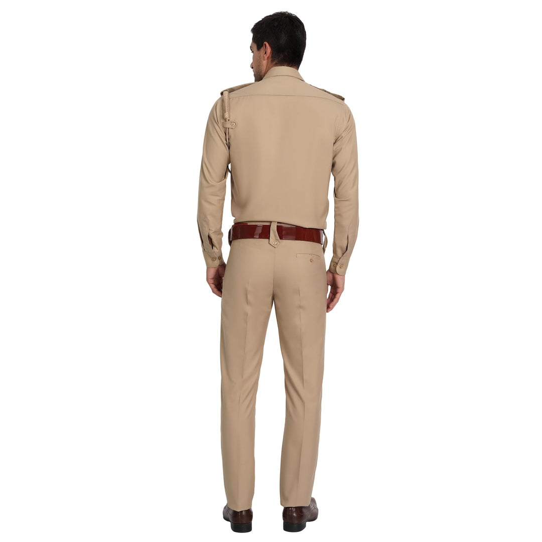 Khaki Police Full Sleeves Shirt and Trouser Set