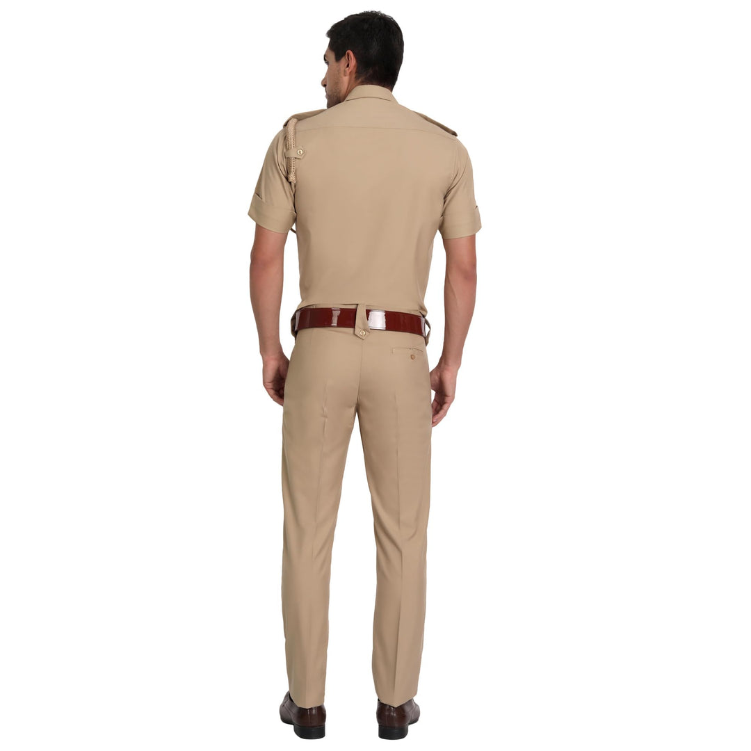 Khaki Police Half Sleeves Shirt and Trouser Set
