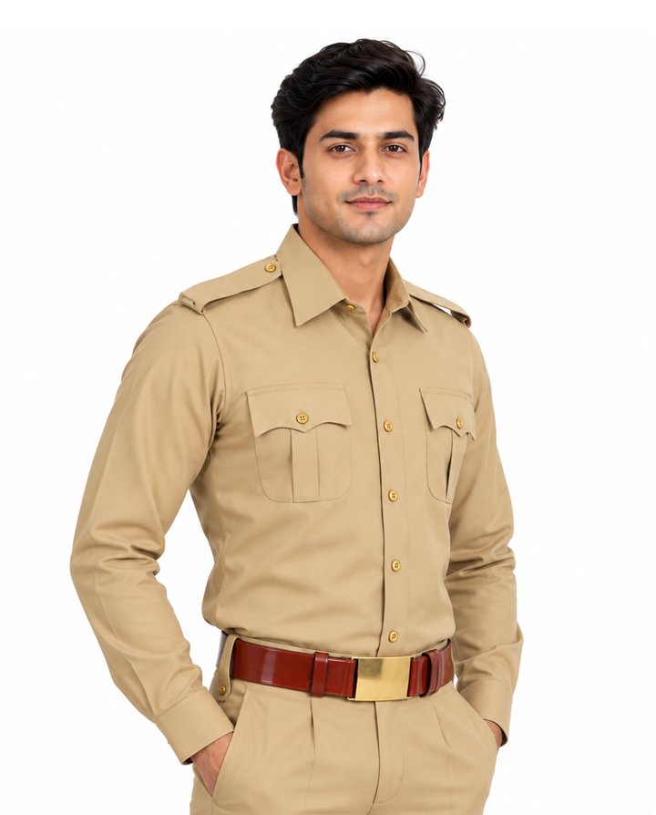 Police Khaki Full Shirt