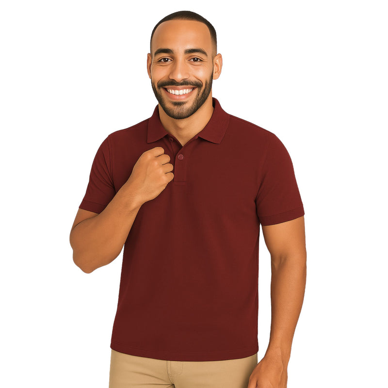 uniformer Half Sleeves Polo T-Shirt for Men (Maroon_Pack of 2)