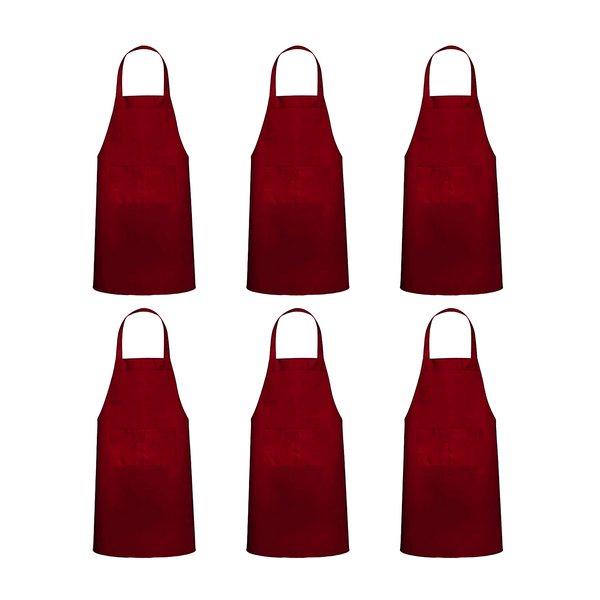 Red Aprons - Pack of 6 (Personalisation available)