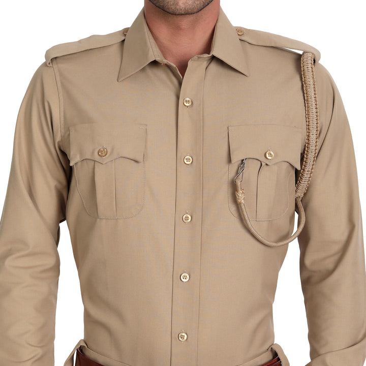 Khaki Police Full Sleeves Shirt and Trouser Set
