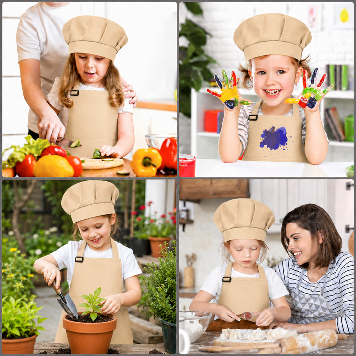 Kids Apron with Chef Cap
