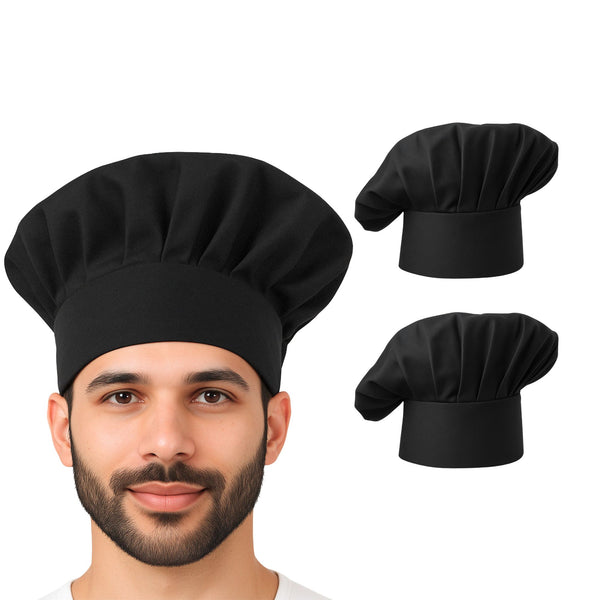 uniformer Chef Cap Adjustable & Breathable Hat (Black)
