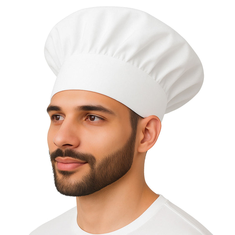 uniformer Chef Cap Adjustable & Breathable Hat (White)