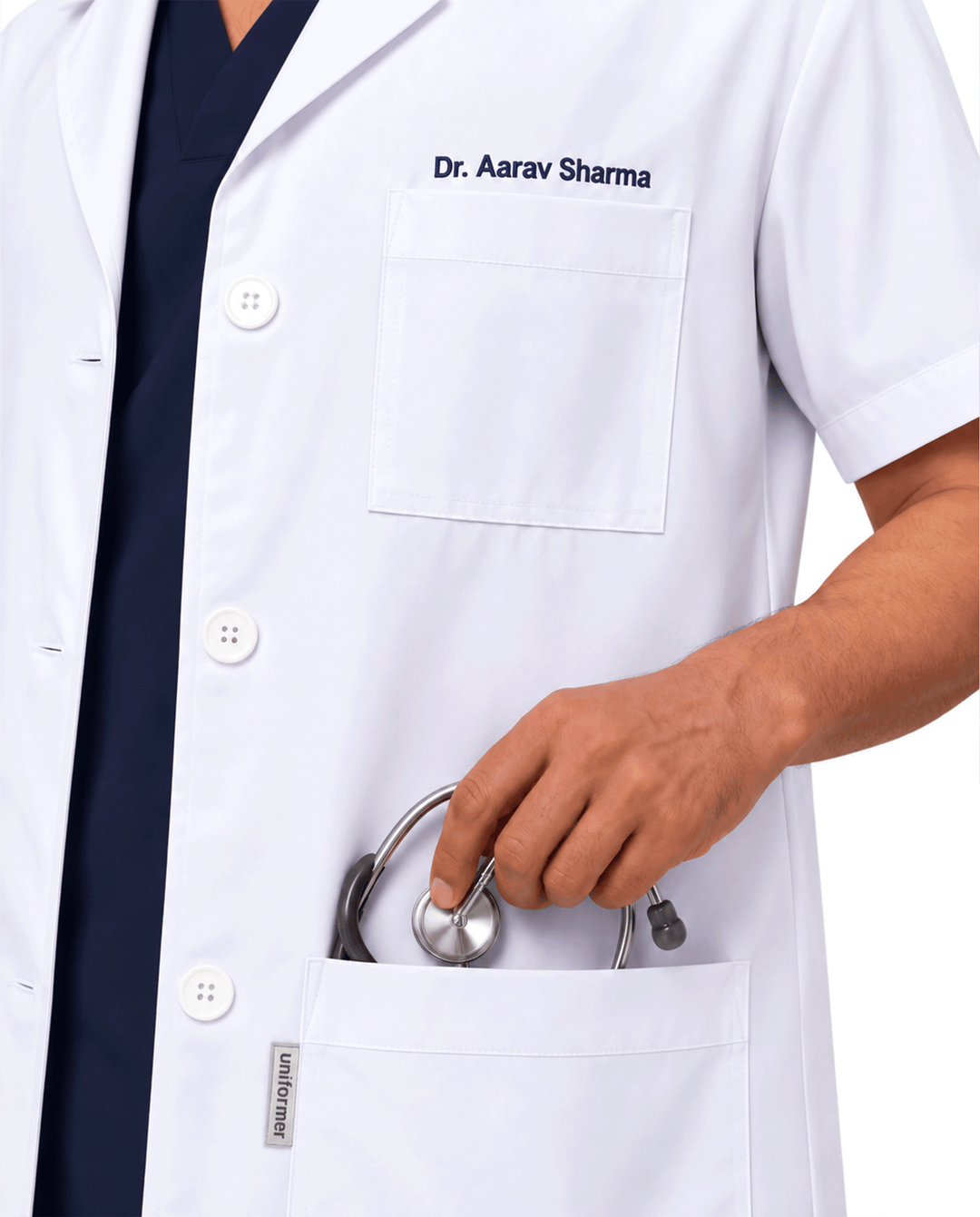 Half Men's Lab Coat Apron