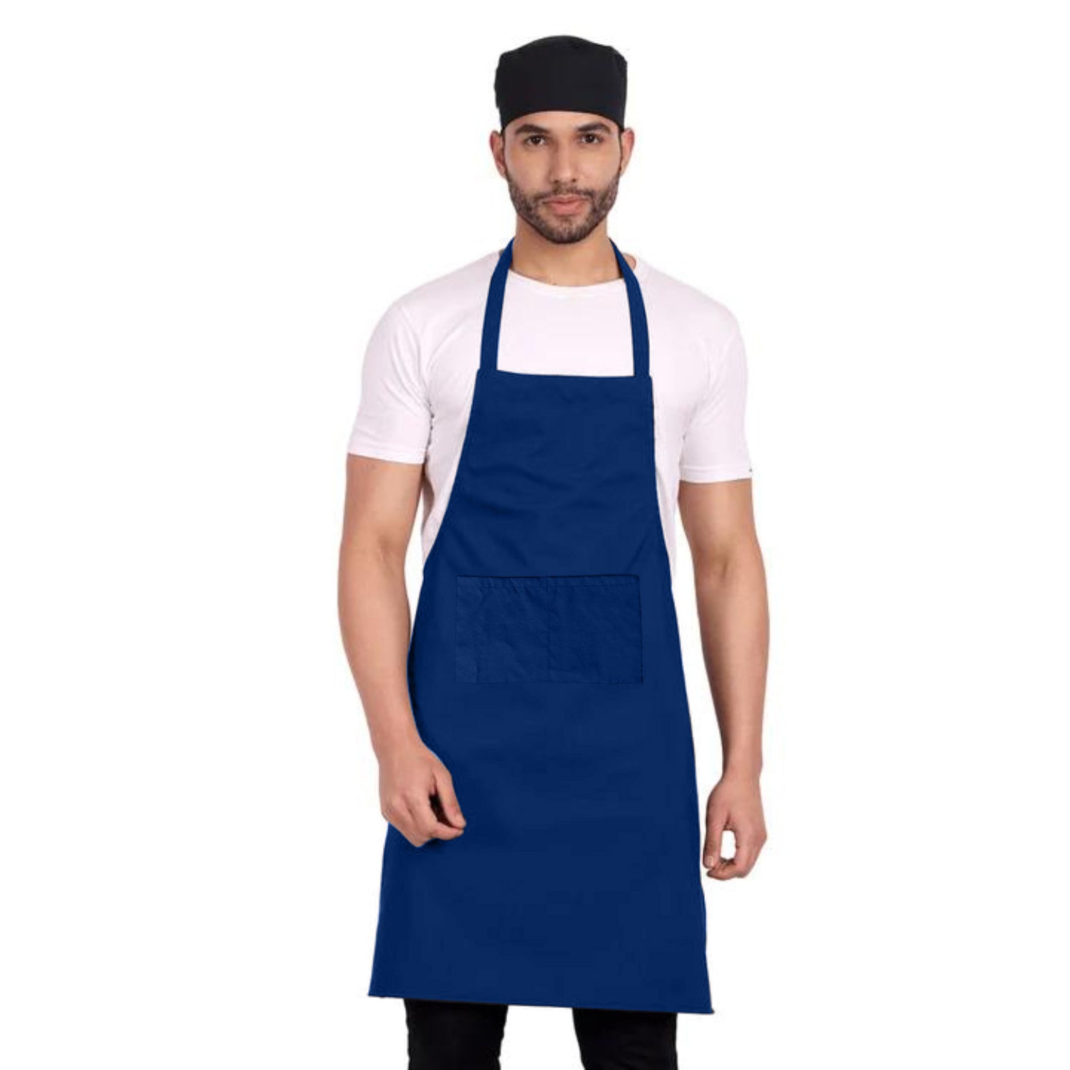 Cross-Back Apron, Navy Blue, Men, Women, Canvas, Modern Grand - 37L x 37W / Bundle of 10 - Volume Priced - Up to 12% Savings