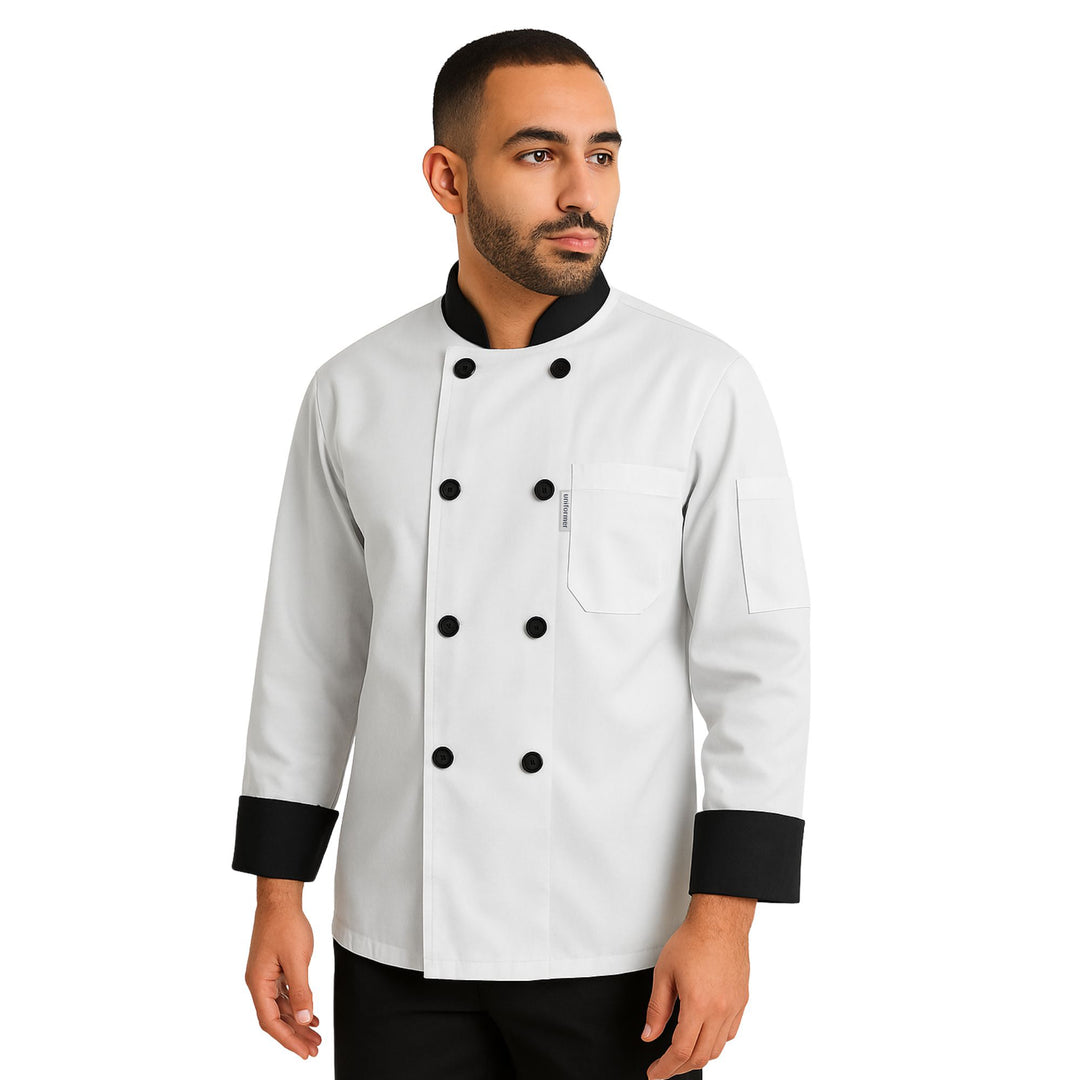 Contrast Full Sleeves Unisex Chef Coat