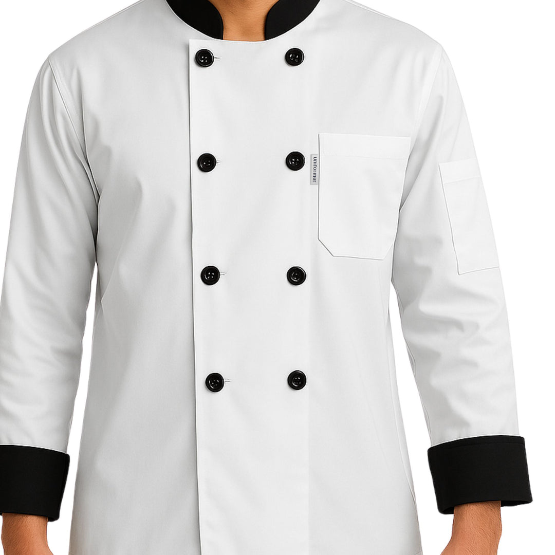Contrast Full Sleeves Unisex Chef Coat