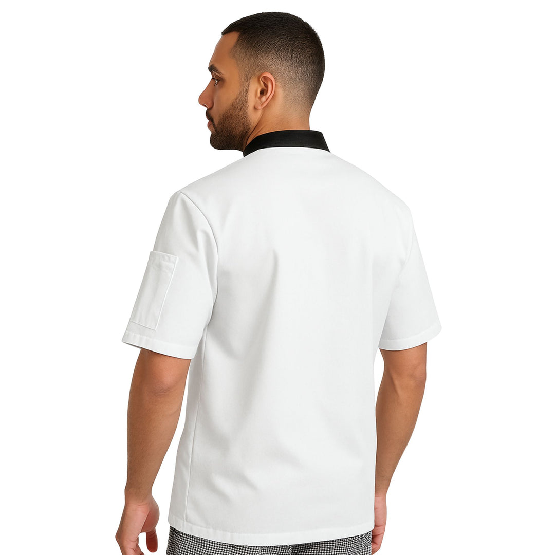 Contrast Half Sleeves Unisex Chef Coat