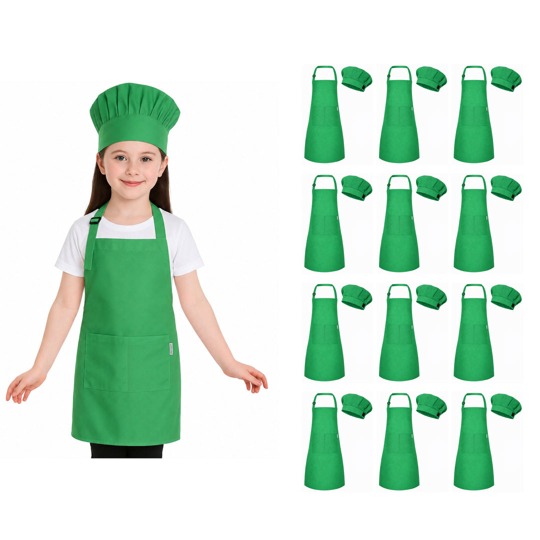 Kids Apron with Chef Cap Pack of 12