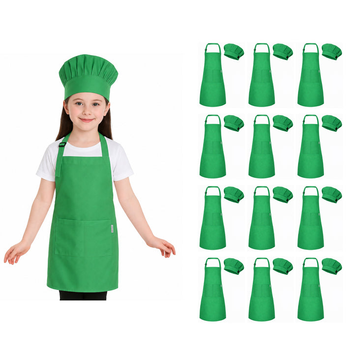 Kids Apron with Chef Cap Pack of 12
