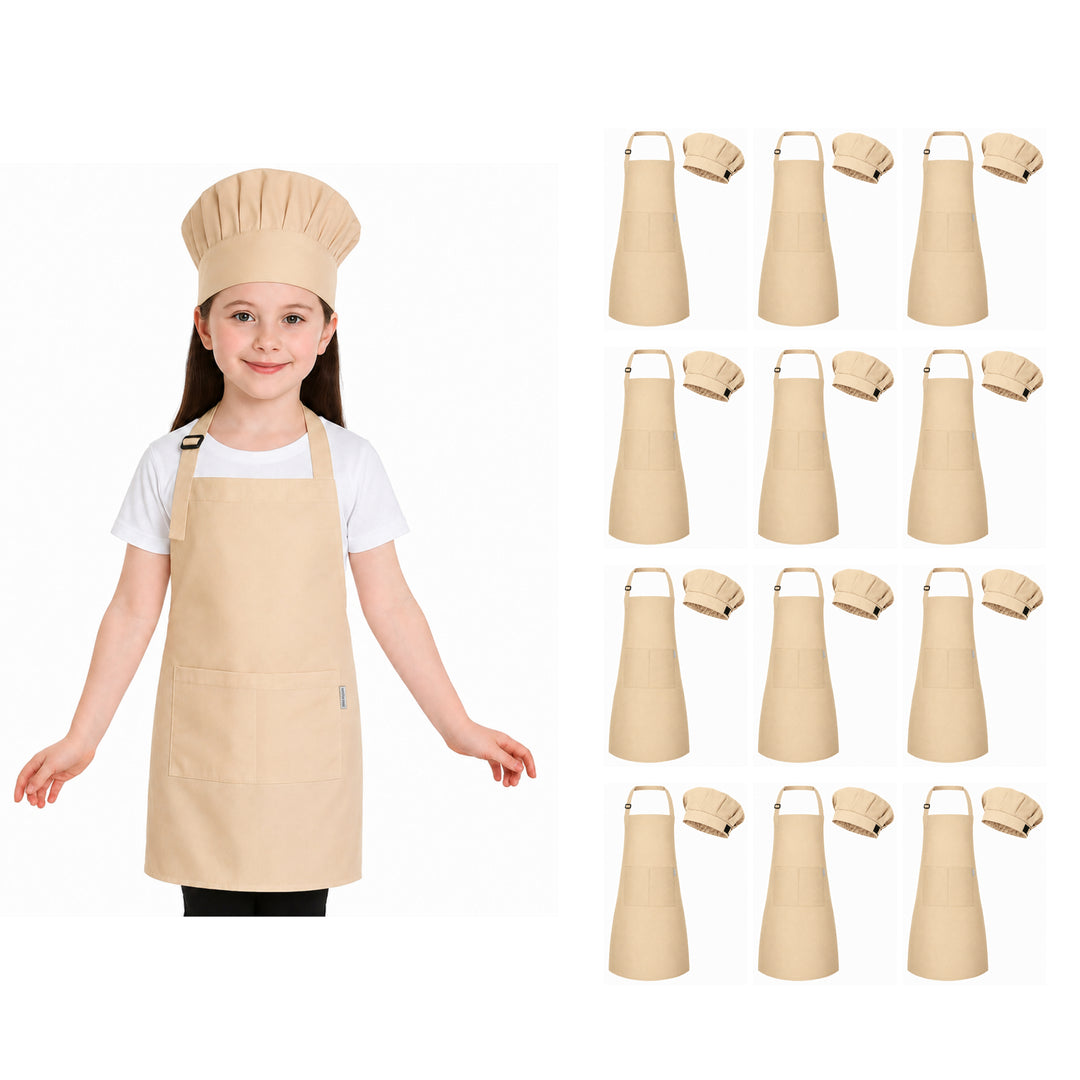 Kids Apron with Chef Cap Pack of 12