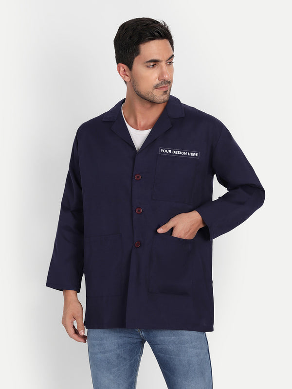 Navy Blue Lab Coat (Personalisation Available)