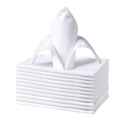 White Table Napkins- Pack of 12(Personalisation Available)