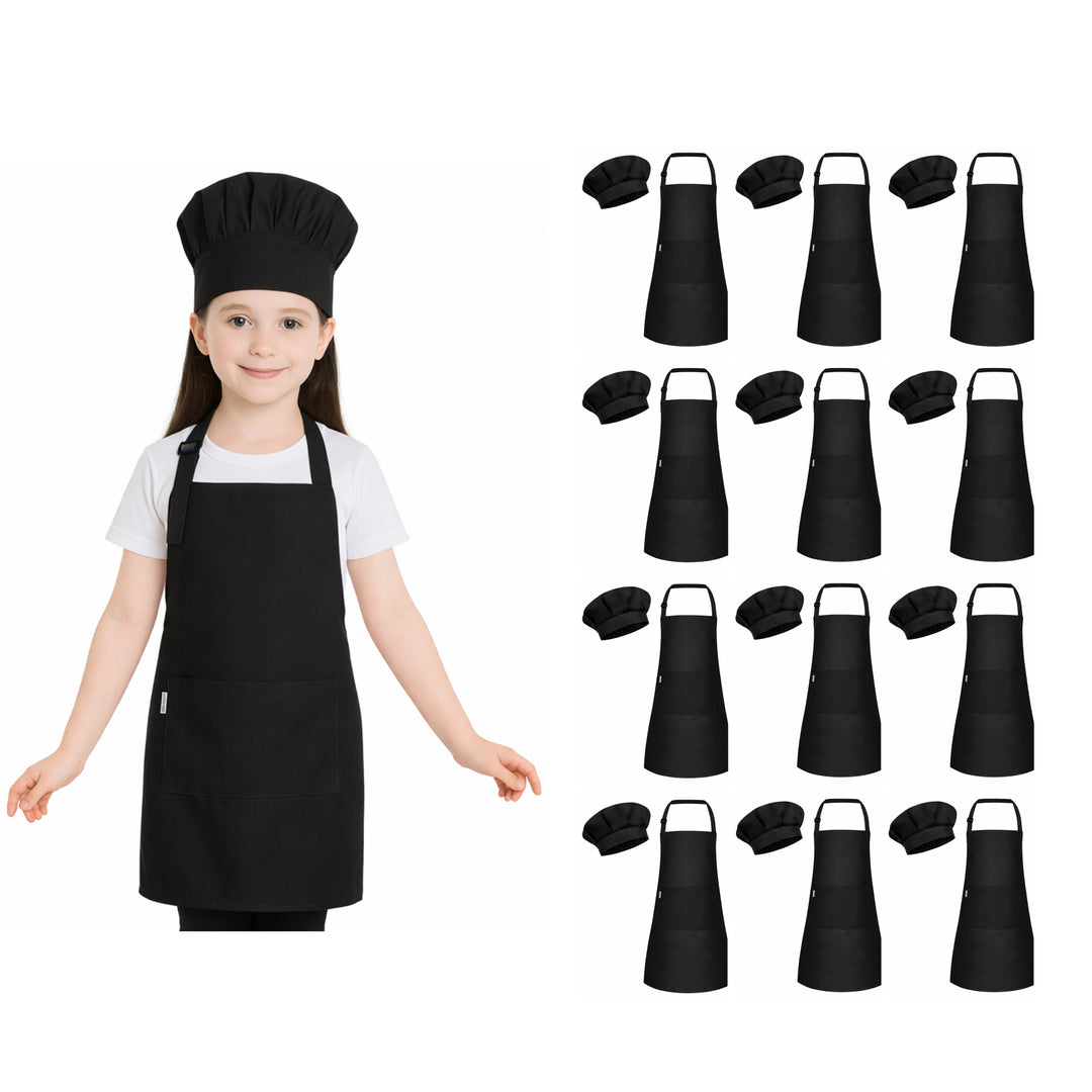 Kids Apron with Chef Cap Pack of 12