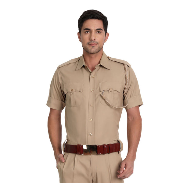 Police Khaki Half Shirt