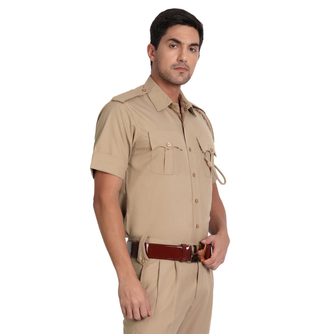 Police Khaki Half Shirt