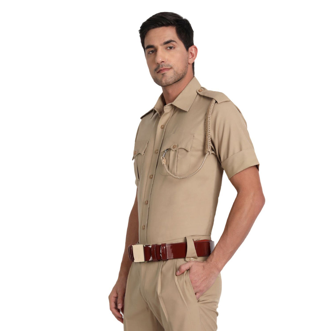 Police Khaki Half Shirt