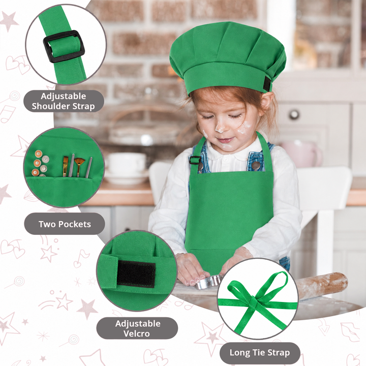 Kids Apron with Chef Cap Pack of 12