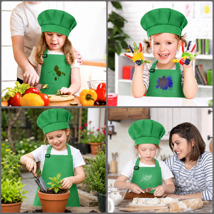 Kids Apron with Chef Cap Pack of 12