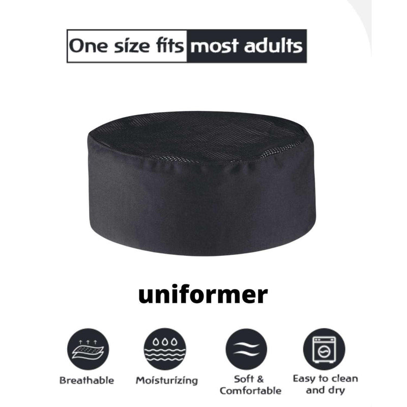 Chef Caps Black – Pack Of 2 - uniformer