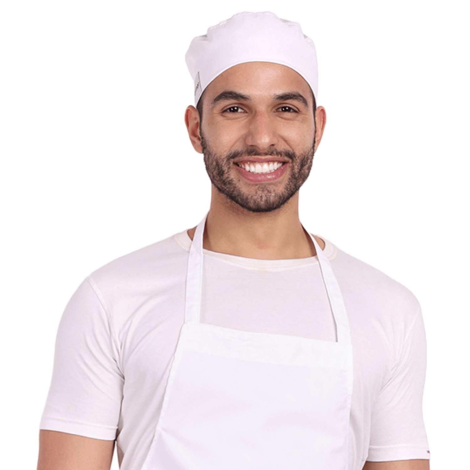 White Chef Apron and Cap