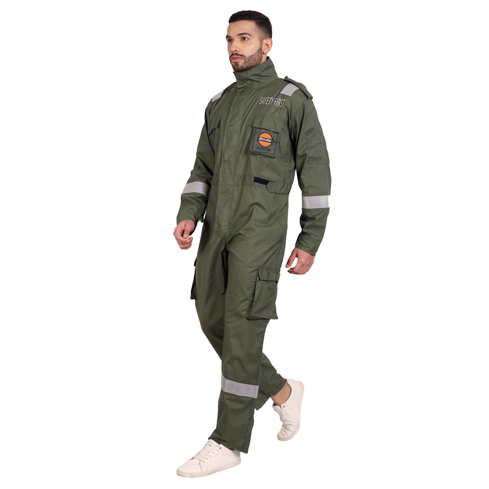 IOCL Uniform Treated FR Coverall - Green